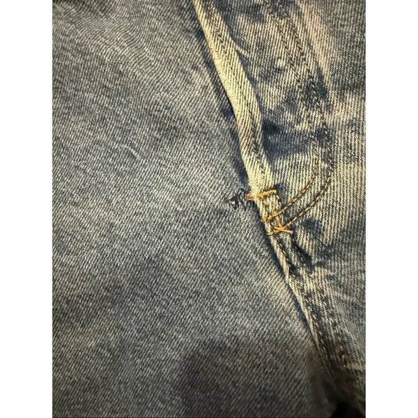 MANGO Havana high rise button fly raw hem Jean size 6 - Image 6