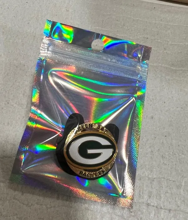 National Football League Vintage Green Bay Packers Vest Hat Lapel Pin Football Shield Round Badge - Image 6