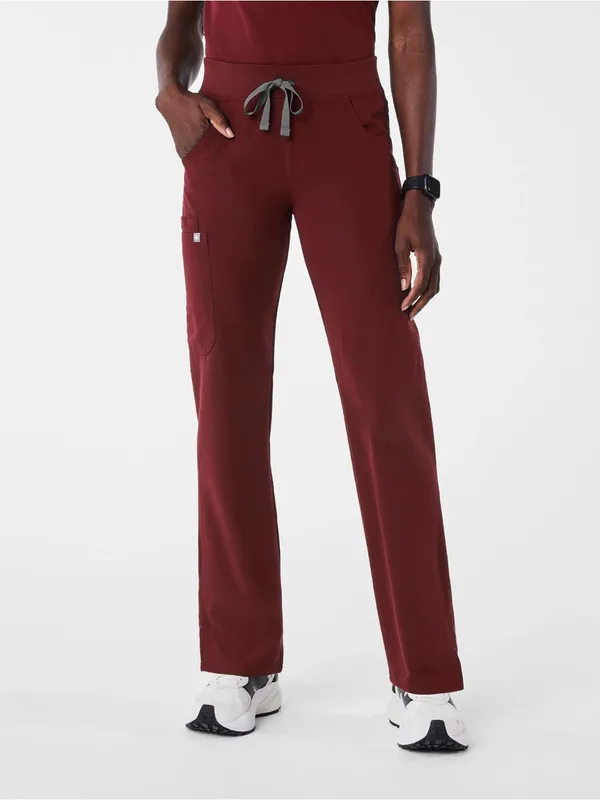 Figs FULL SET Burgundy Casma Scrub Top Kade Straight-Leg Scrub Pant FionLite - Image 2