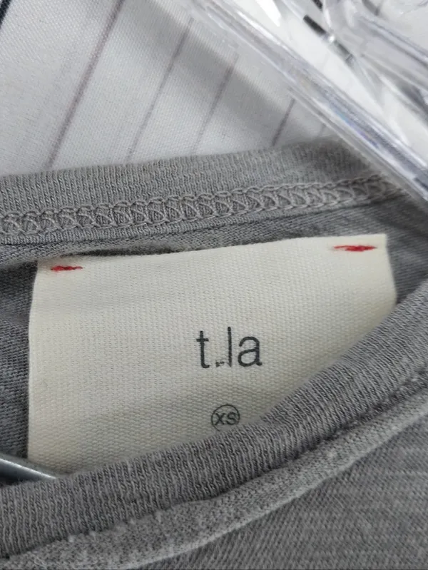 T.La Light Gray Short Sleeve Swing Casual Minimalist Athleisure Tee Tunic - Image 4