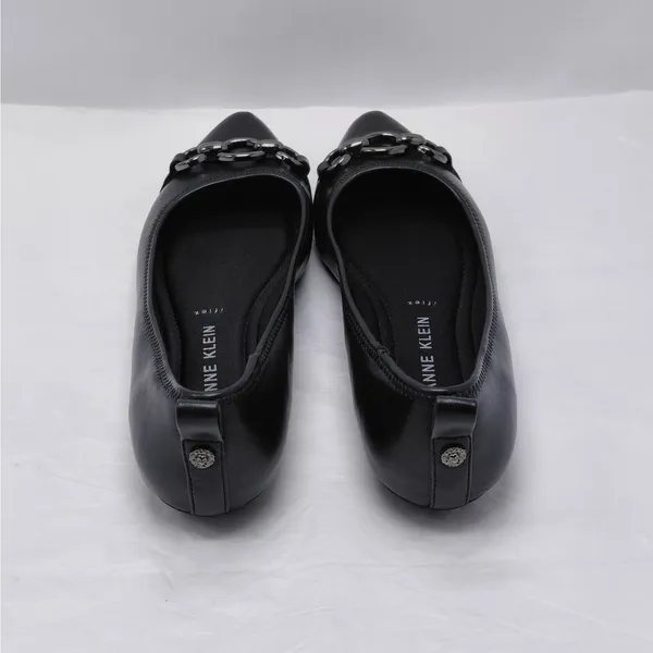 Anne Klein Womens Ballet Flats Size 8 Black Slip On Pointed Toe Shoe Office Chic - Image 7