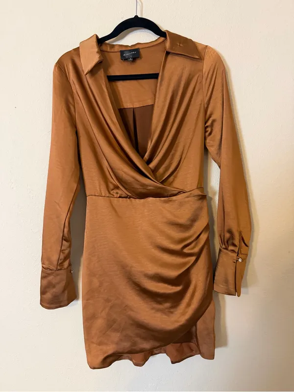 LINE & DOT Bella‎ Mini Dress In Camel Size Small Revolve - Image 4