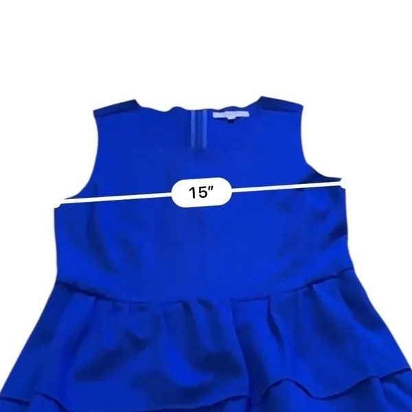 Madewell Sleeveless Mini Dress Womens Small Blue Pintuck Tiered‎ Fit Flare 39144 - Image 4