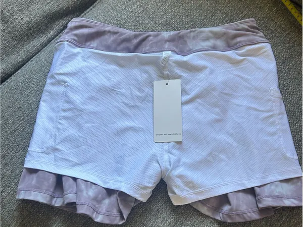 Stelle Pleated Tennis Skirt - Lavender & White Tie-Dye | Size Large - Image 10