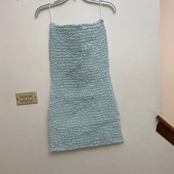 Petersyn Nora Strapless Smocked Mini Dress New with Tags Size M Aqua - Image 5