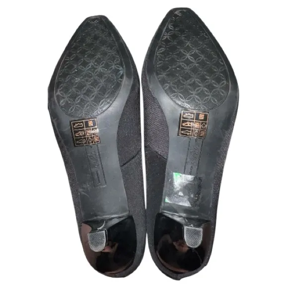 Abella Stylish Black Kitten Heel Pumps Size 9 - Image 5