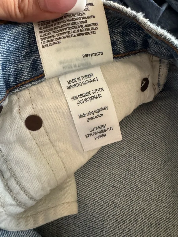 AGOLDE Light Blue High-Rise Cutoff Denim Shorts - Image 5