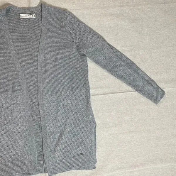Abercrombie & Fitch | Gray Open Front Longline Cardigan | Medium - Image 3