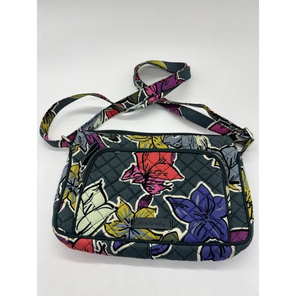 Vera Bradley Crossbody Bag Womens Small Multicolor Quilted Floral Zip Pockets - Image 2