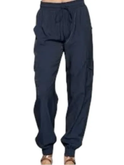 Pinch Black Drawstring Cargo Jogger Pants Lightweight Utility Pocket Pants L EUC - Image 5