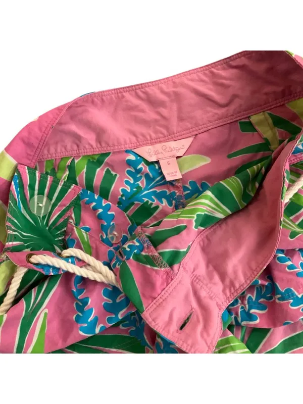 Lilly Pulitzer Womens Tropical Print Board Shorts Pink Green Blue Size S Nylon - Image 6