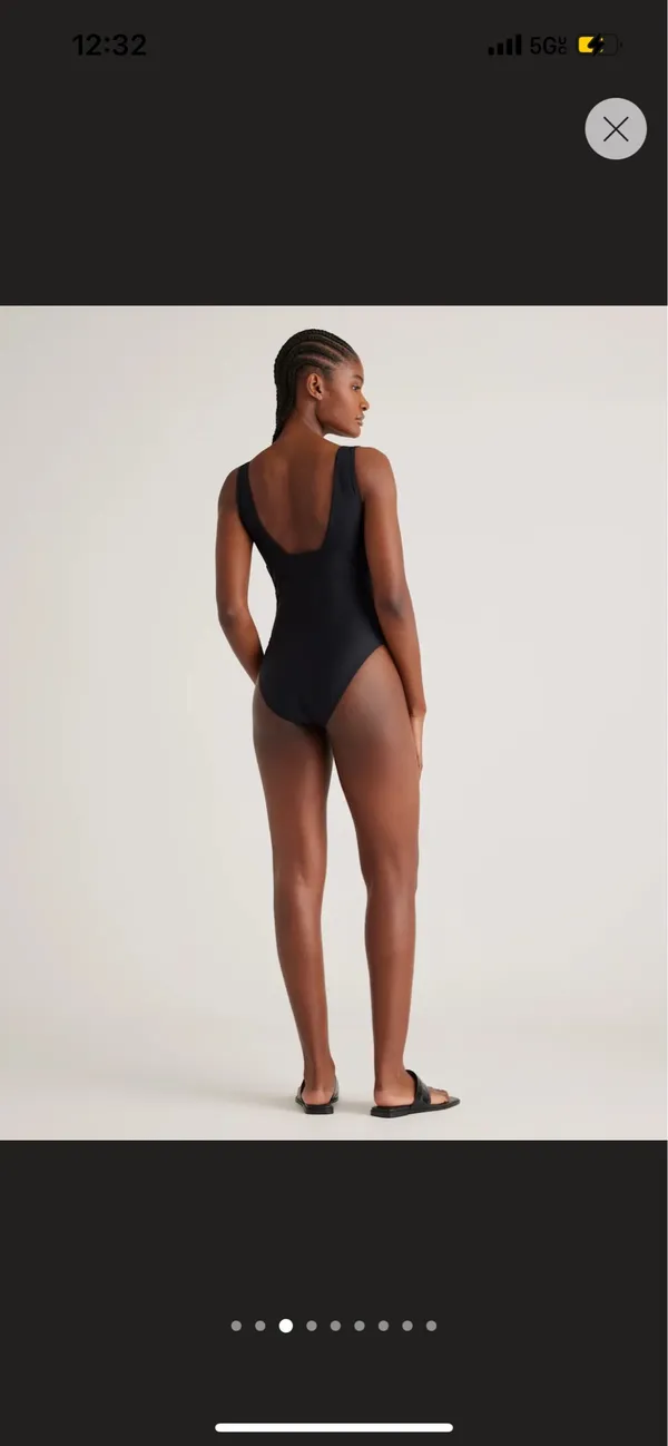 New Quince Italian Plunge One-Piece Swimsuit in Black Size Medium MSRP $49.90 - Image 3