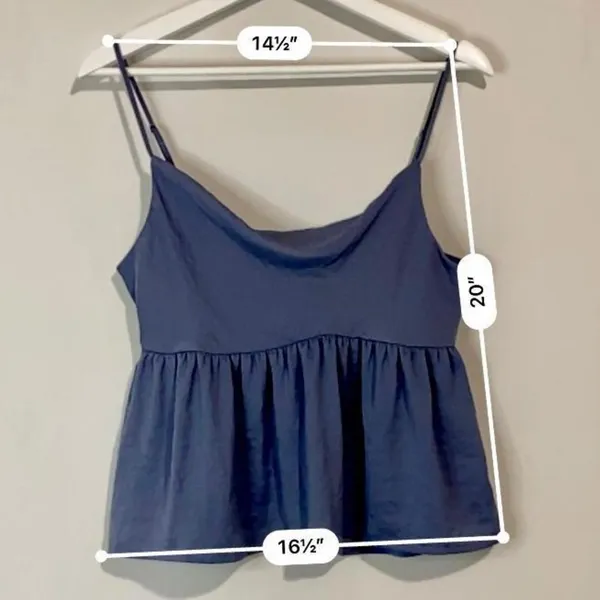 American Eagle Outfitters Women's Blouse Tank Peplum Blue Size Small EUC - Image 5