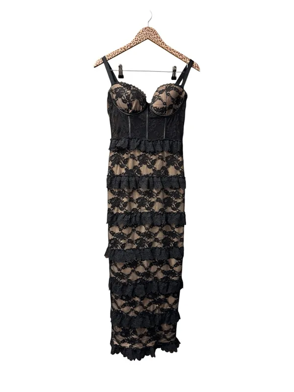 Dear Emilia Hello Molly Mystique Sleeveless Lace Maxi Dress Black Small NEW $155 - Image 4