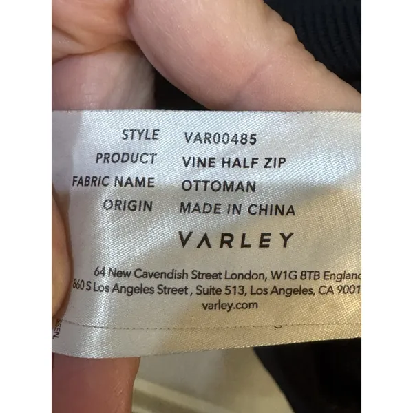 Varley Women's Small Vine Half Zip Black Ottoman Sweatshirt Ribbed Oversized - Image 6