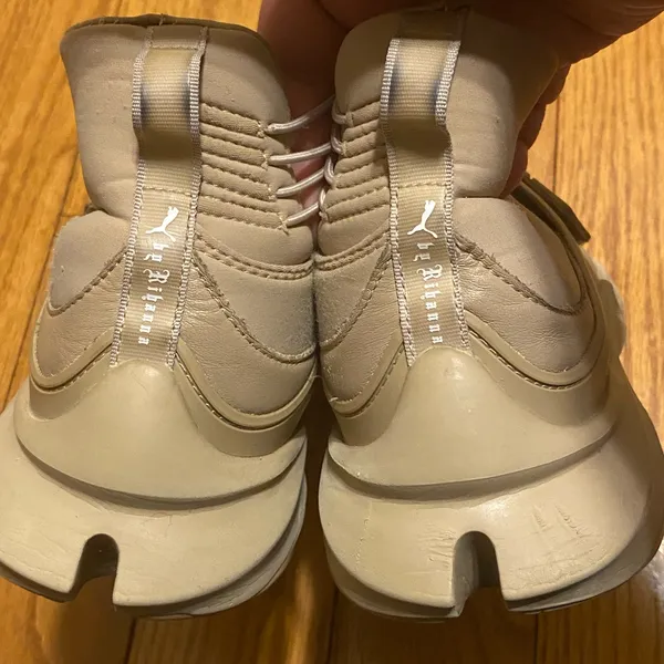 Puma x Fenty Rihanna Women's Trainer Hi 'Sesame' Tan Leather‎ Size 8.5 - Image 4