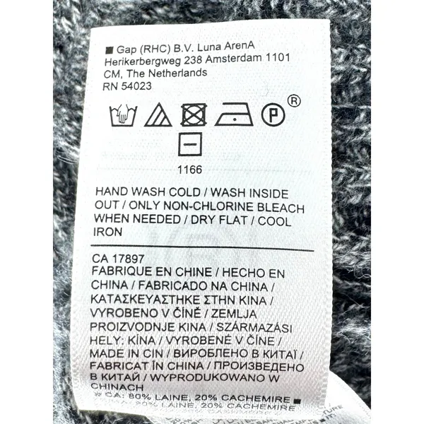 Athleta Vital V-Neck Sweater Gray Wool Cashmere Blend Marl Size Small - Image 5