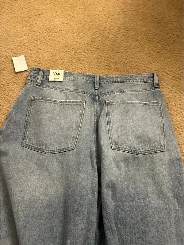 E288 ymi 11/30 baggy pants extra wide comfy jeans new - Image 4