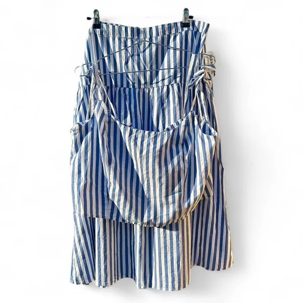 Old Navy Blue White Striped Two Piece Skirt Set XL NWT Cotton Poplin Summer - Image 2