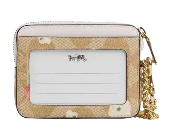 NWT Coach Zip Card Case In Signature Canvas With Floral Print - Image 2