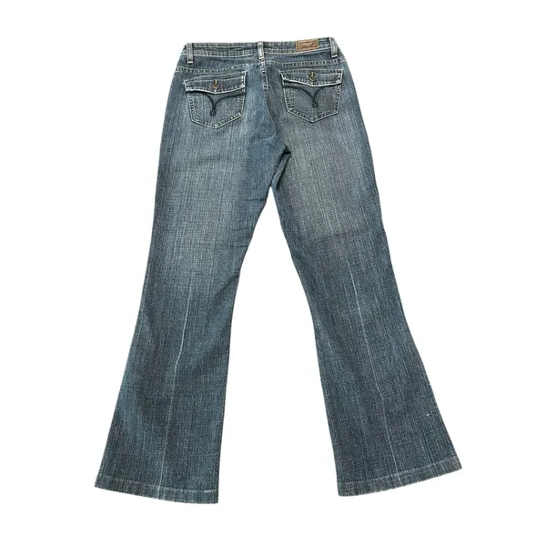 Lee Midrise Bootcut Jeans Dark Wash Flap Pocket Denim Pants Y2K Western - Image 5