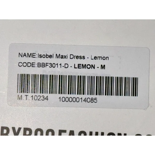 NWT Babyboo Isobel Lemon Yellow Satin Lace Up Back High Slit Maxi Dress Size M - Image 15