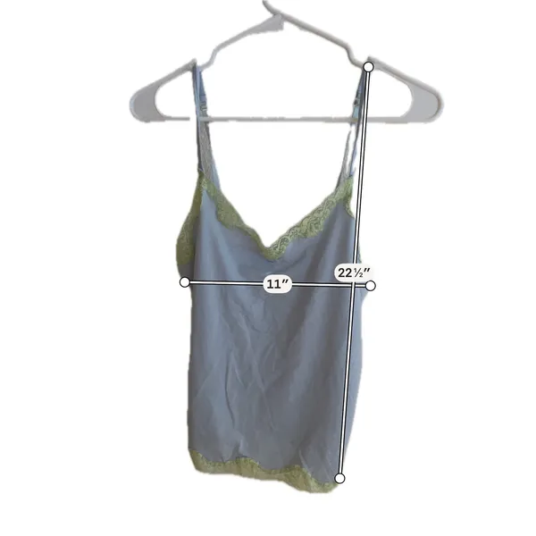 Unbranded‎ Pastel Blue Lace Trim Camisole Adjustable Straps V-Neck Cami Top - Image 3
