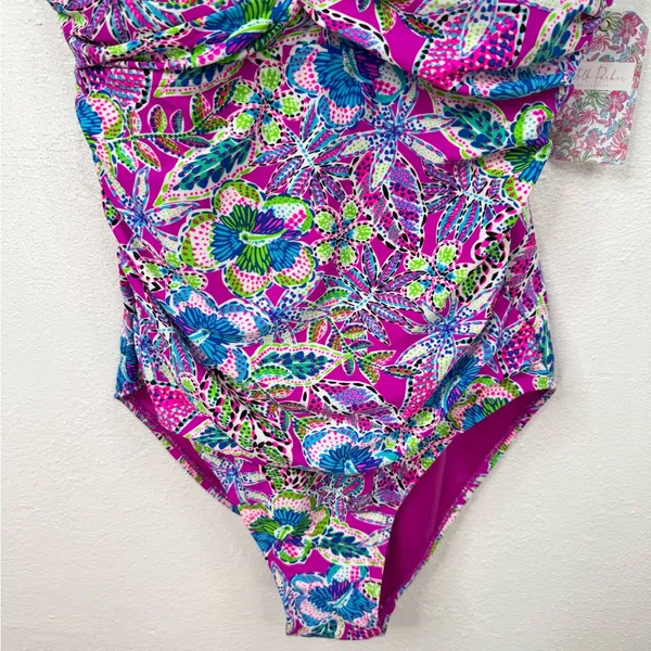 Stella Parker One Piece Swimsuit Womens Size L Purple Multicolor Floral - Image 4