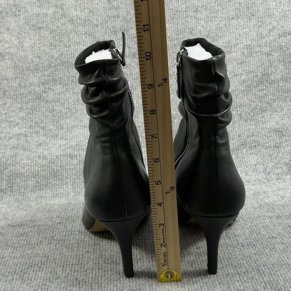 Bella Vita Size-6W~Woman Danielle Leather Black Slouch Ankle Booties - Image 7