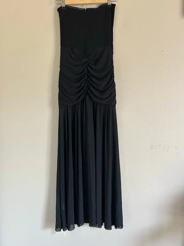 Commence NWT Black Strapless Evening Dress Pleated Small - Image 3