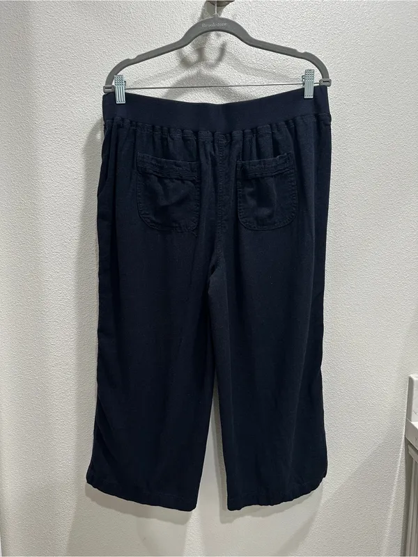 Per Se Navy Blue Capri Drawstring Casual Capri Pants - Image 4
