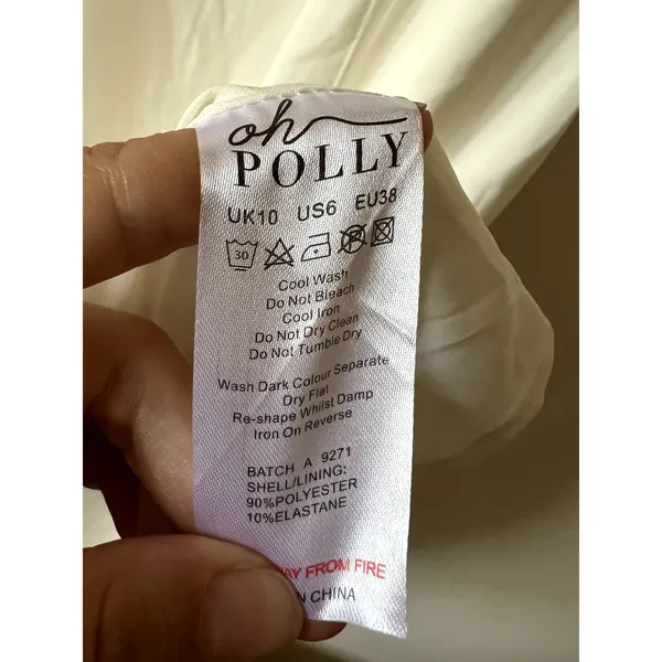 Oh Polly Petula Lace Trim Midaxi Midi Dress in White size 6 New Sleeveless - Image 9