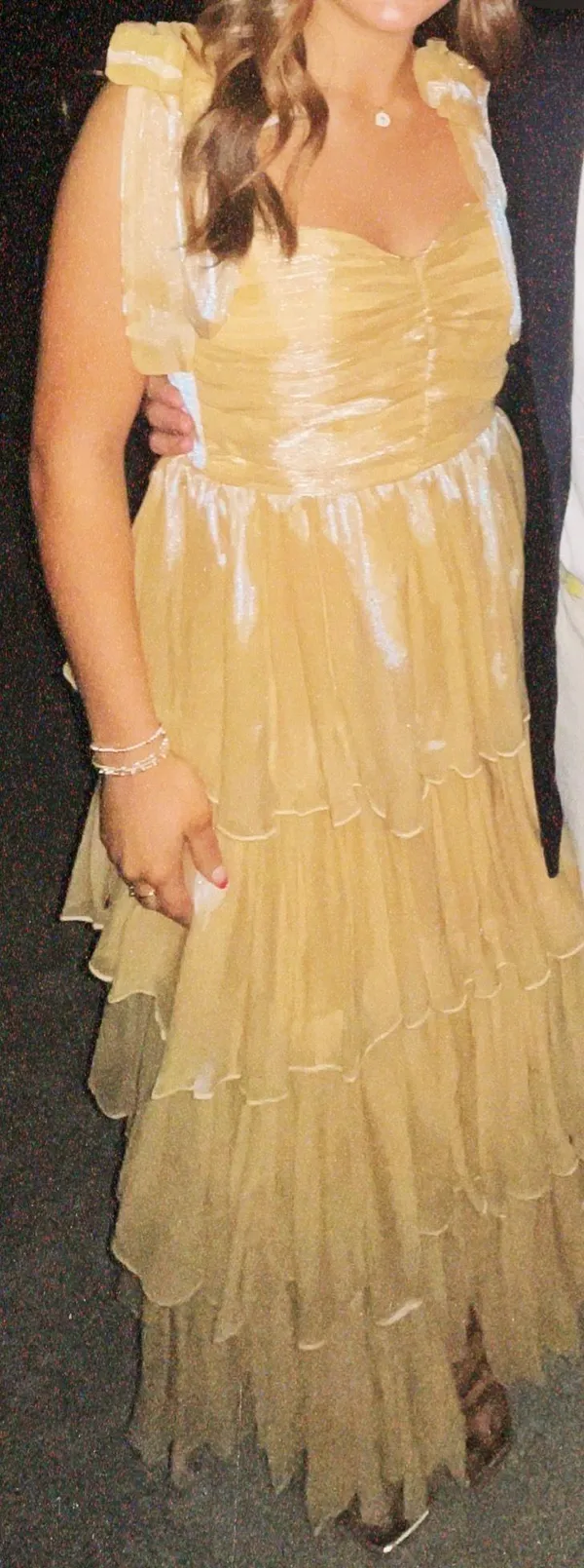 Lulus Gold Midi Dress - Image 3