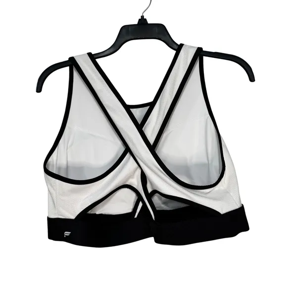 Fabletics White Black Mesh Cross Back Sports Bra BA2042012-1076-17040 Size 2X - Image 5