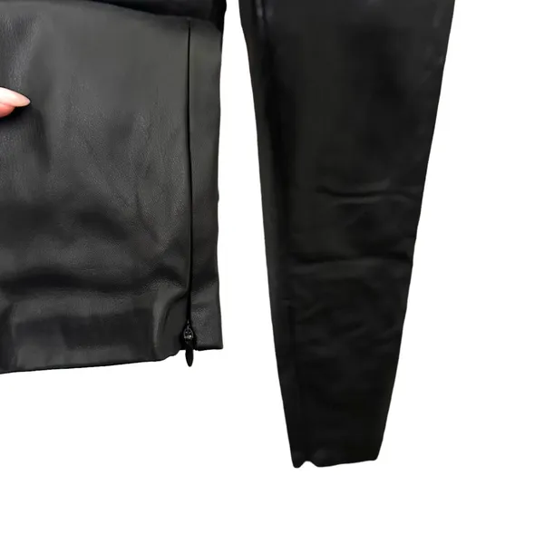 ZARA Faux Leather‎ Skinny Pant Zip Ankle Sz Medium - Image 2