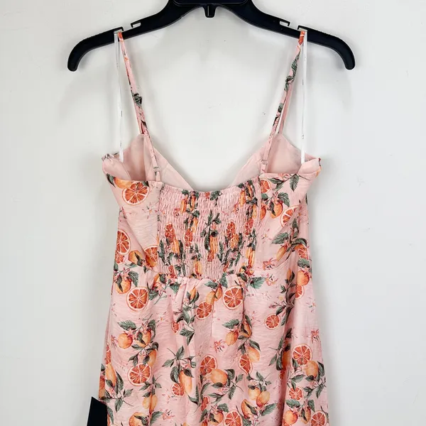Lulus Diora Pink Orange Print Sleeveless Mini Dress Rayon Vacation Large NWT - Image 11