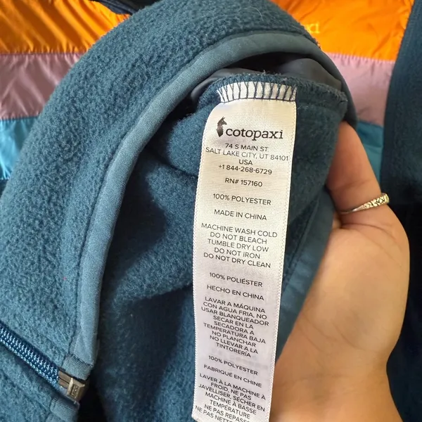 Cotopaxi Womens S Teca Fleece Full-Zip Jacket Blue Orange Camping Hiking - Image 6