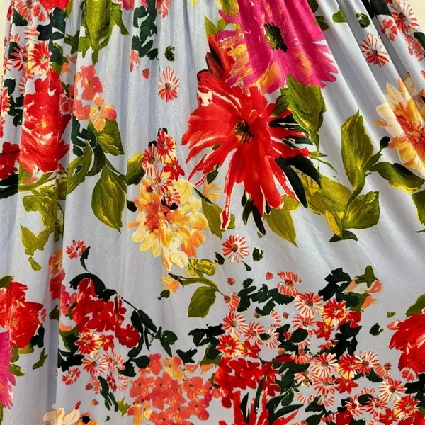 Tropical Floral Print Halter Maxi Dress Baby Blue Gilli ModCloth Vacation Party - Image 10