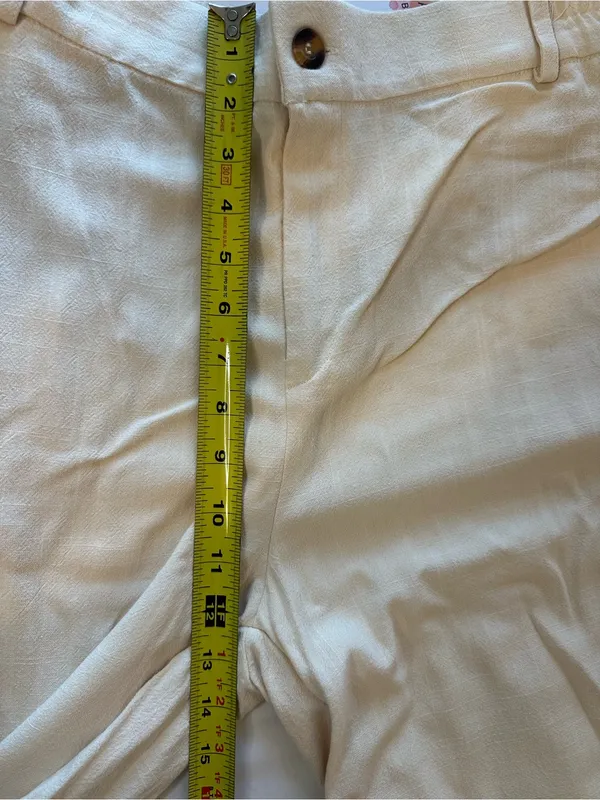 High-Waist Cream Wide-Leg Trousers - Image 3