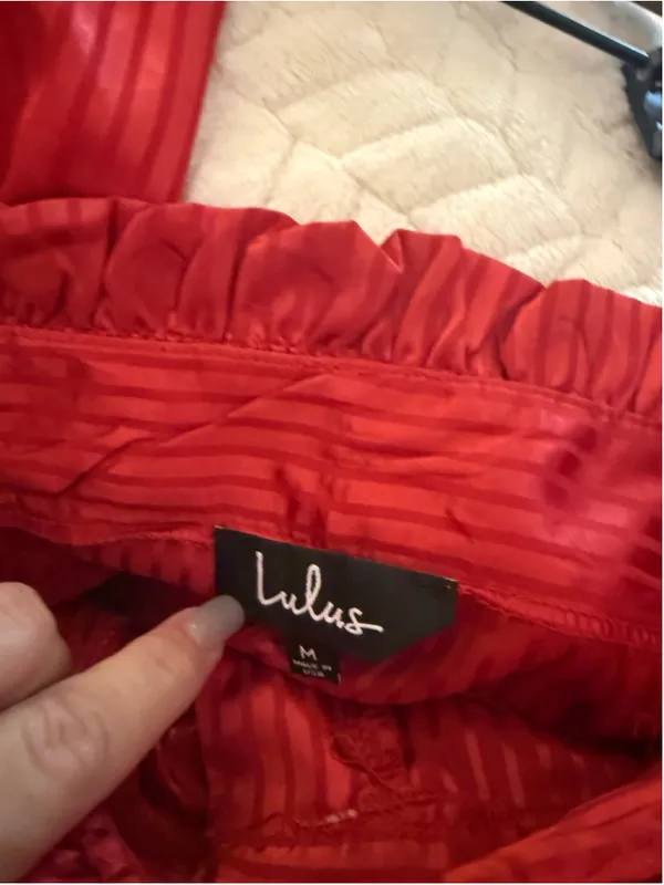 Women's Lulus Wide Leg Pants Red Size M - Image 5