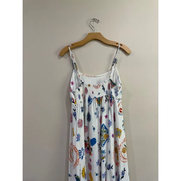Anthropologie Label of Love Portofino Maxi Dress XL White Floral Linen Boho - Image 5