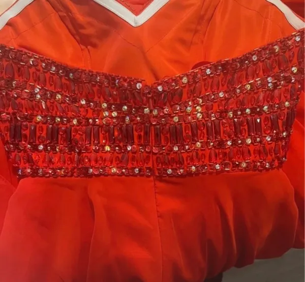 Mori Lee fancy red evening dress - Image 7