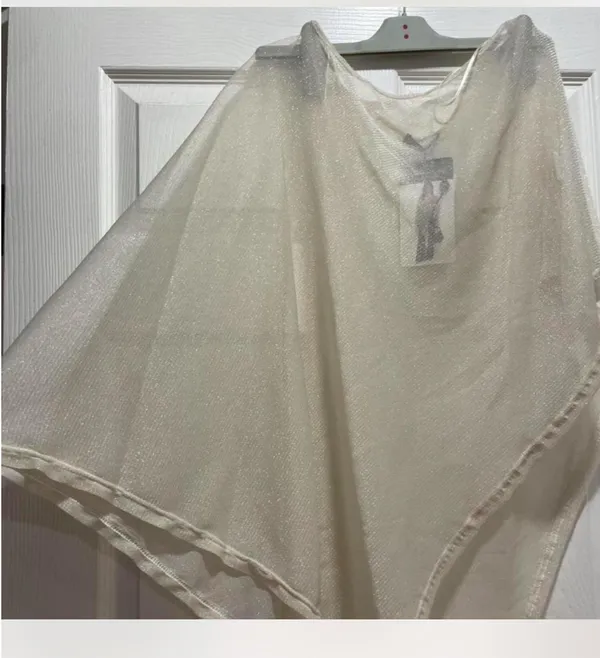 Glitter poncho shimmer small White Size M - Image 3