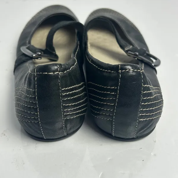 Palladium Womens Black Leather Mary Jane Flats Contrast Stitch Buckle 8.5 39.5 - Image 3