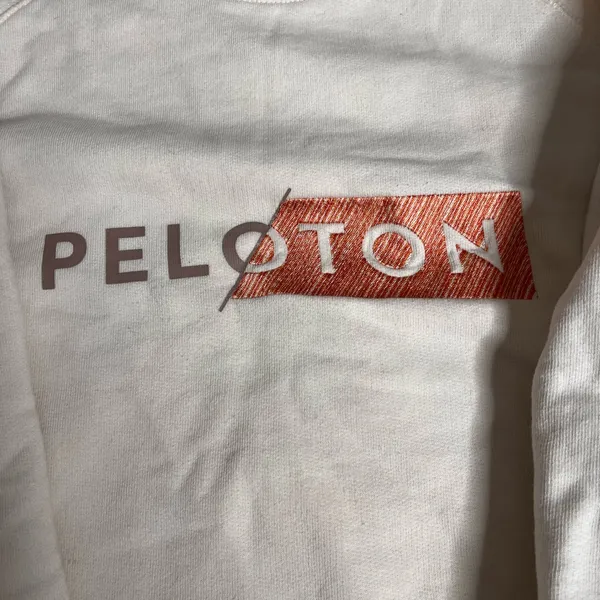 Peloton Cream Crewneck Sweatshirt Women's Size M Cozy Athleisure - Image 9
