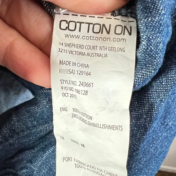 Cotton On Denim Oversized Shirt Dress‎ Sz Small Western Cowgirl Festival - Image 6