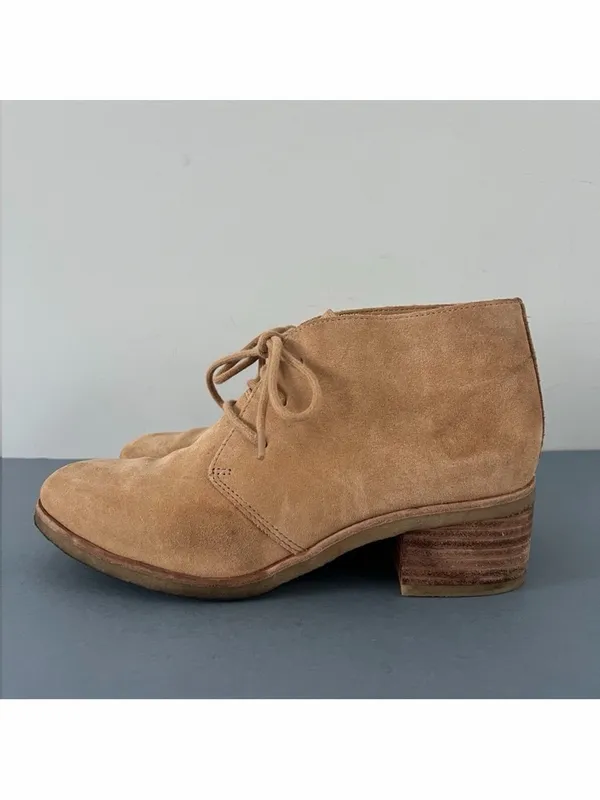 Clarks Originals Phenia Carnaby Tan‎ Brown Leather Chukka Lace Up Heel Boots - Image 5
