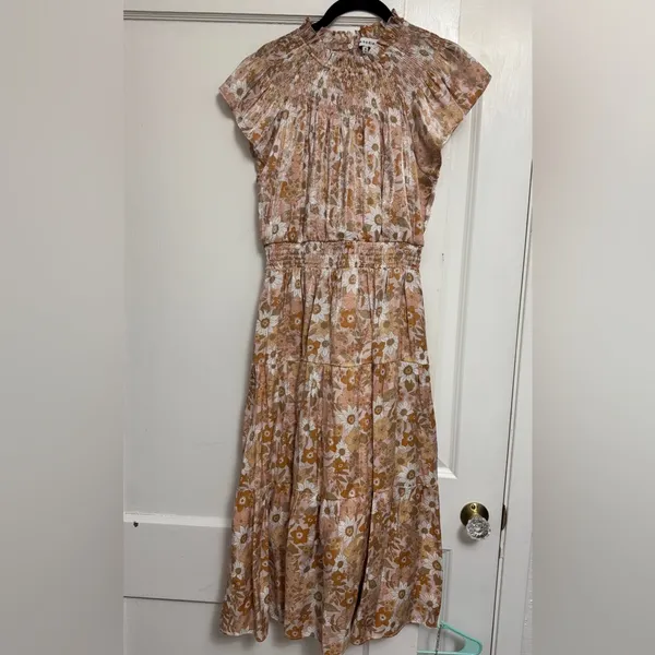 Moodie Rose Floral Smocked Midi Dress - Image 3