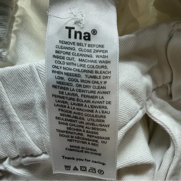 Aritzia TNA Cargo Pants XS Off White Wide Leg Utility Cotton Twill Style 97780 - Image 7