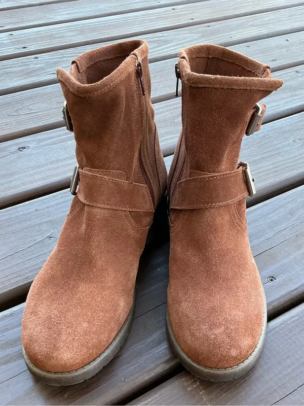 Genuine Suede Buckle Ankle Booties - stylish and comfy 🤎🤎 - Image 10